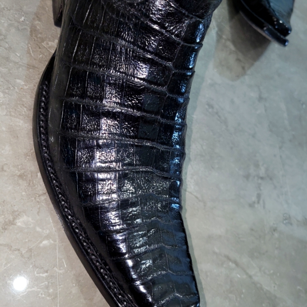 Boots men cuadra leather 100% black cocodrille